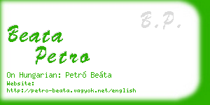 beata petro business card