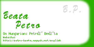 beata petro business card